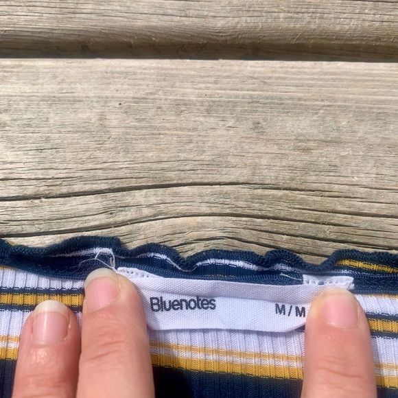 💛 Bluenotes Ribbed Striped Tube Top – Size Medium - Picture 5 of 5